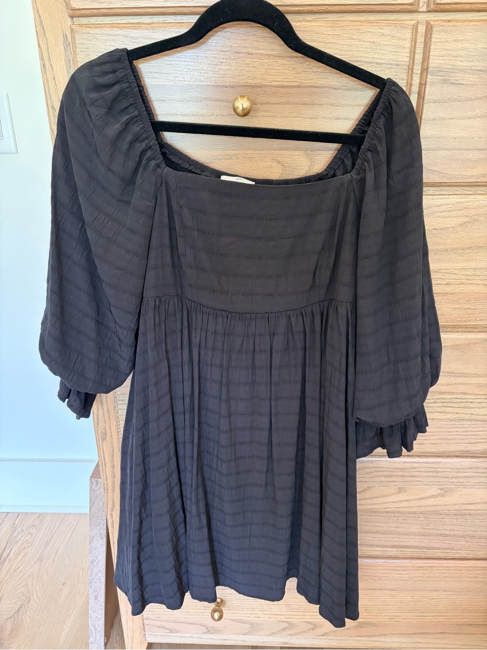 Entro Black window pane dress Sz L